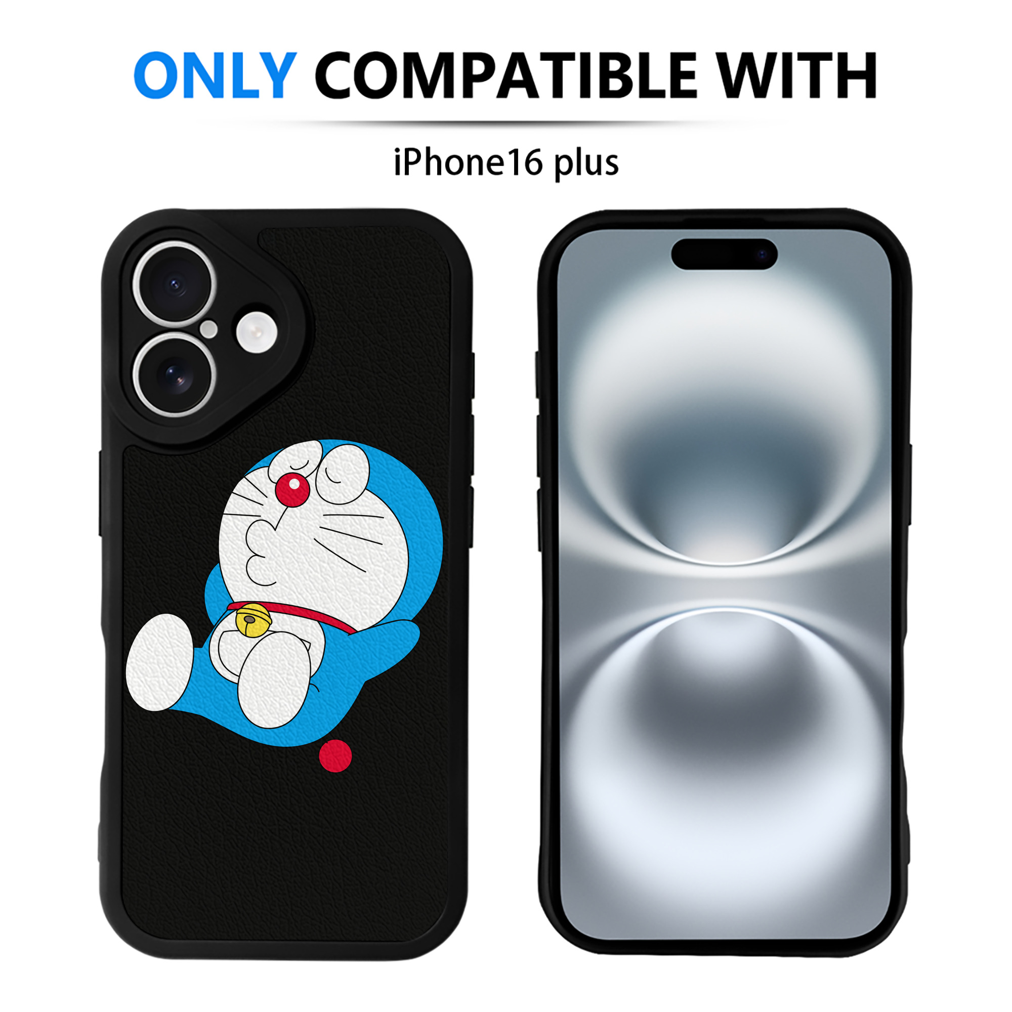 （画像用） ドラえもん Doraemon 【iPhone 16シリーズ対応】シリコンスマホケース（レザー調） 材質：シリコン